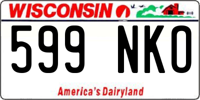 WI license plate 599NKO