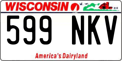 WI license plate 599NKV