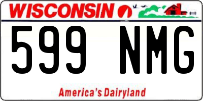 WI license plate 599NMG