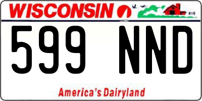 WI license plate 599NND