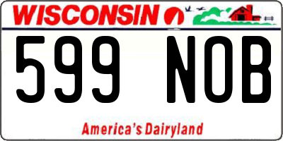 WI license plate 599NOB