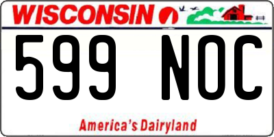 WI license plate 599NOC