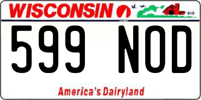 WI license plate 599NOD