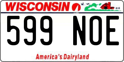 WI license plate 599NOE