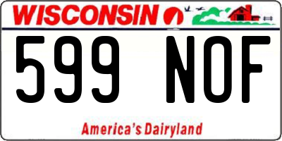 WI license plate 599NOF