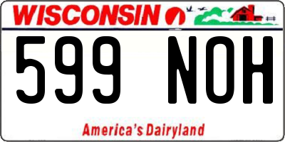 WI license plate 599NOH