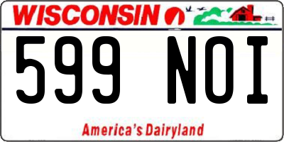 WI license plate 599NOI