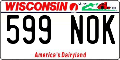 WI license plate 599NOK