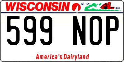 WI license plate 599NOP