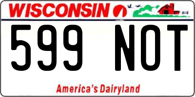 WI license plate 599NOT