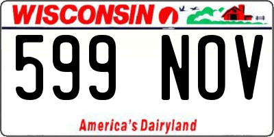 WI license plate 599NOV