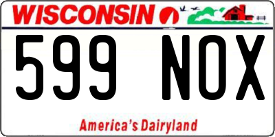 WI license plate 599NOX