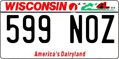 WI license plate 599NOZ