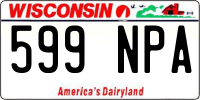 WI license plate 599NPA
