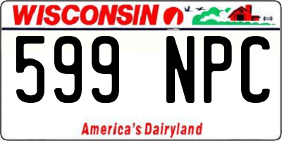 WI license plate 599NPC