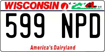WI license plate 599NPD