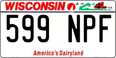 WI license plate 599NPF