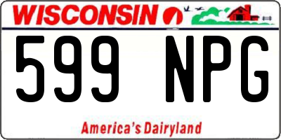 WI license plate 599NPG
