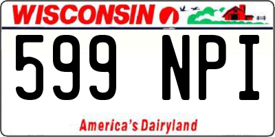 WI license plate 599NPI