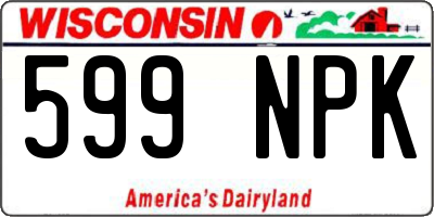 WI license plate 599NPK
