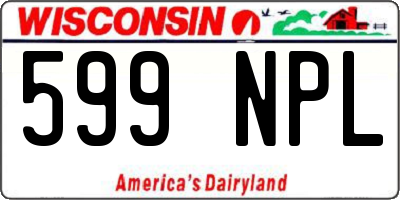 WI license plate 599NPL
