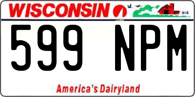 WI license plate 599NPM