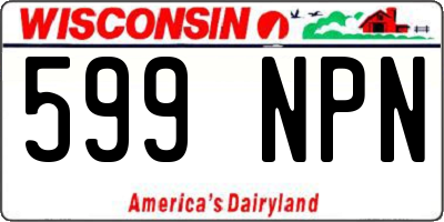 WI license plate 599NPN
