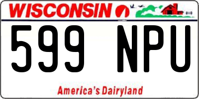 WI license plate 599NPU