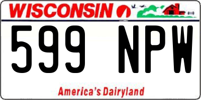 WI license plate 599NPW