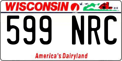 WI license plate 599NRC