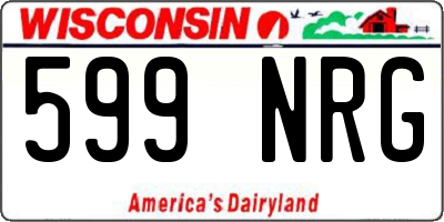 WI license plate 599NRG