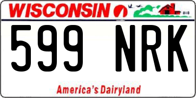 WI license plate 599NRK