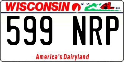 WI license plate 599NRP