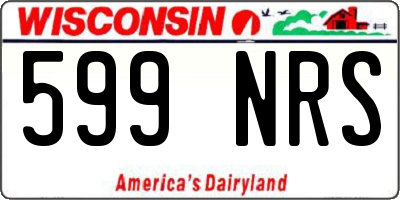 WI license plate 599NRS