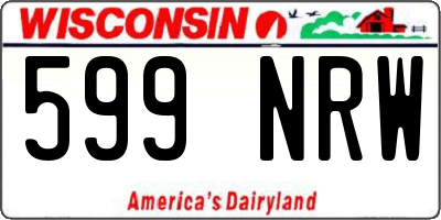 WI license plate 599NRW