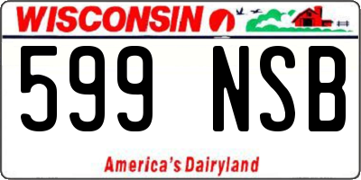 WI license plate 599NSB