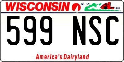 WI license plate 599NSC