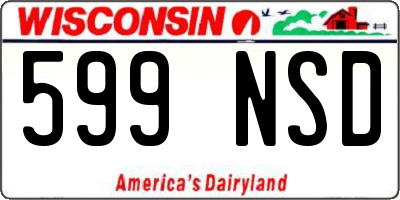 WI license plate 599NSD
