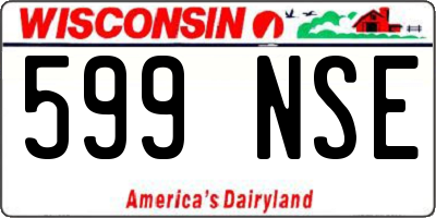 WI license plate 599NSE