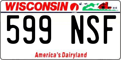WI license plate 599NSF