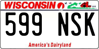 WI license plate 599NSK