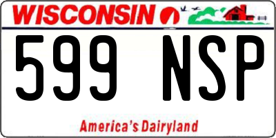 WI license plate 599NSP