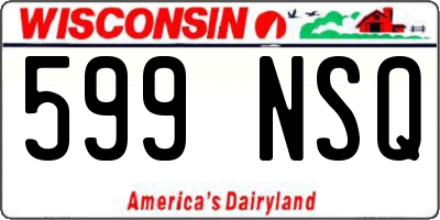 WI license plate 599NSQ