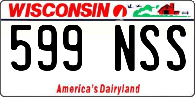 WI license plate 599NSS