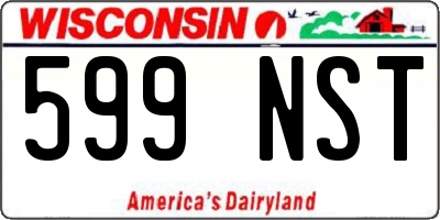 WI license plate 599NST