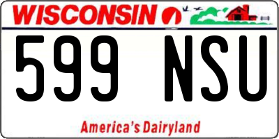 WI license plate 599NSU