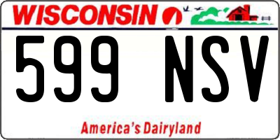 WI license plate 599NSV