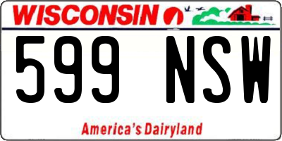 WI license plate 599NSW
