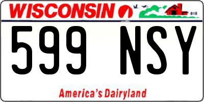 WI license plate 599NSY