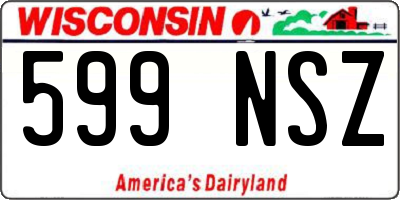 WI license plate 599NSZ